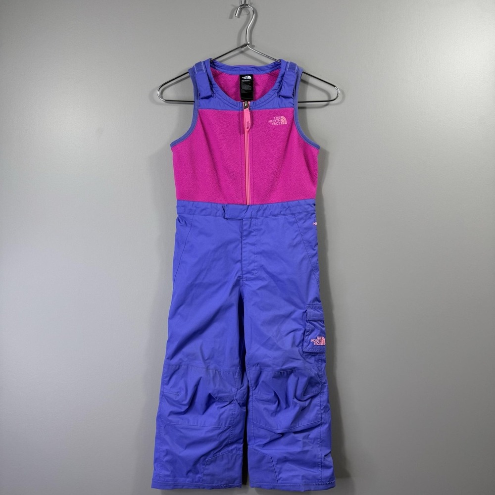 The North Face Snowsuit Kids 5T Purple Pink HyVent Fleece Bib Snow Ski Winter